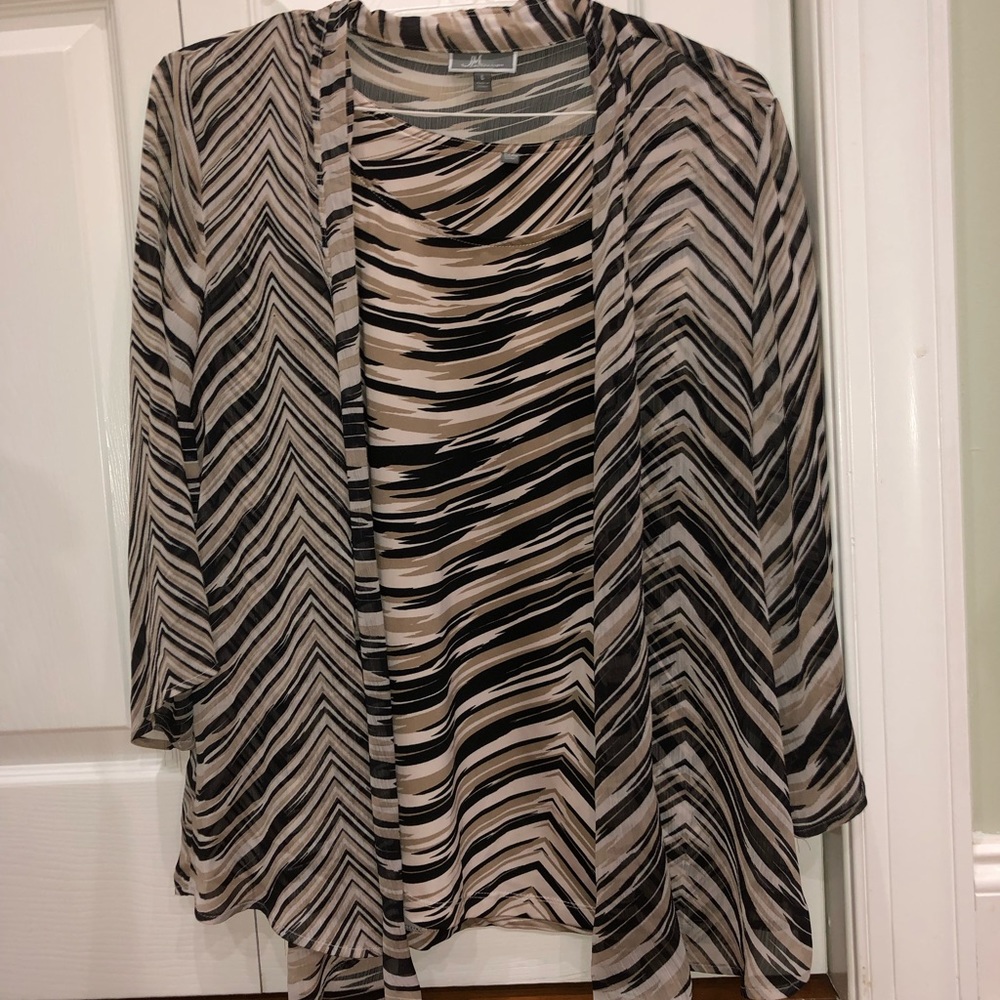 JM collection sleeveless top with attached sweater